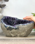 Natural Amethyst Geode with Calcite Crystal Formation - STGE0053