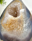 Agate & Quartz Flame Carving Geode - FST0155