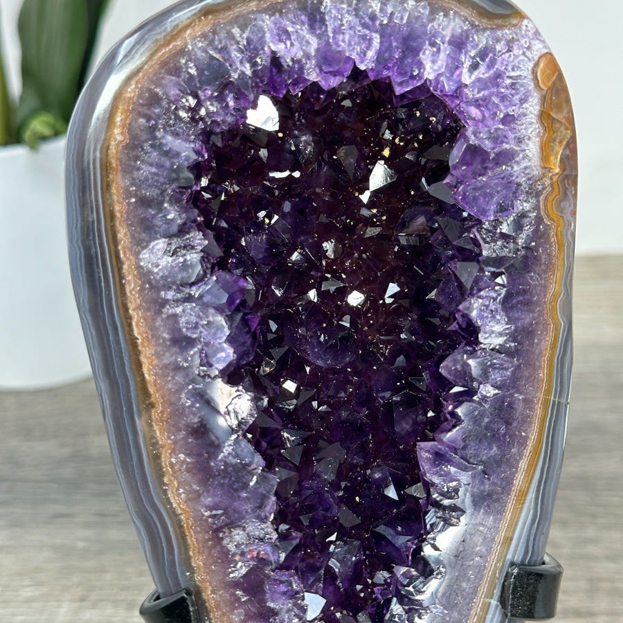 Natural Agate &amp; Amethyst Geode, Stand included - MWS2173