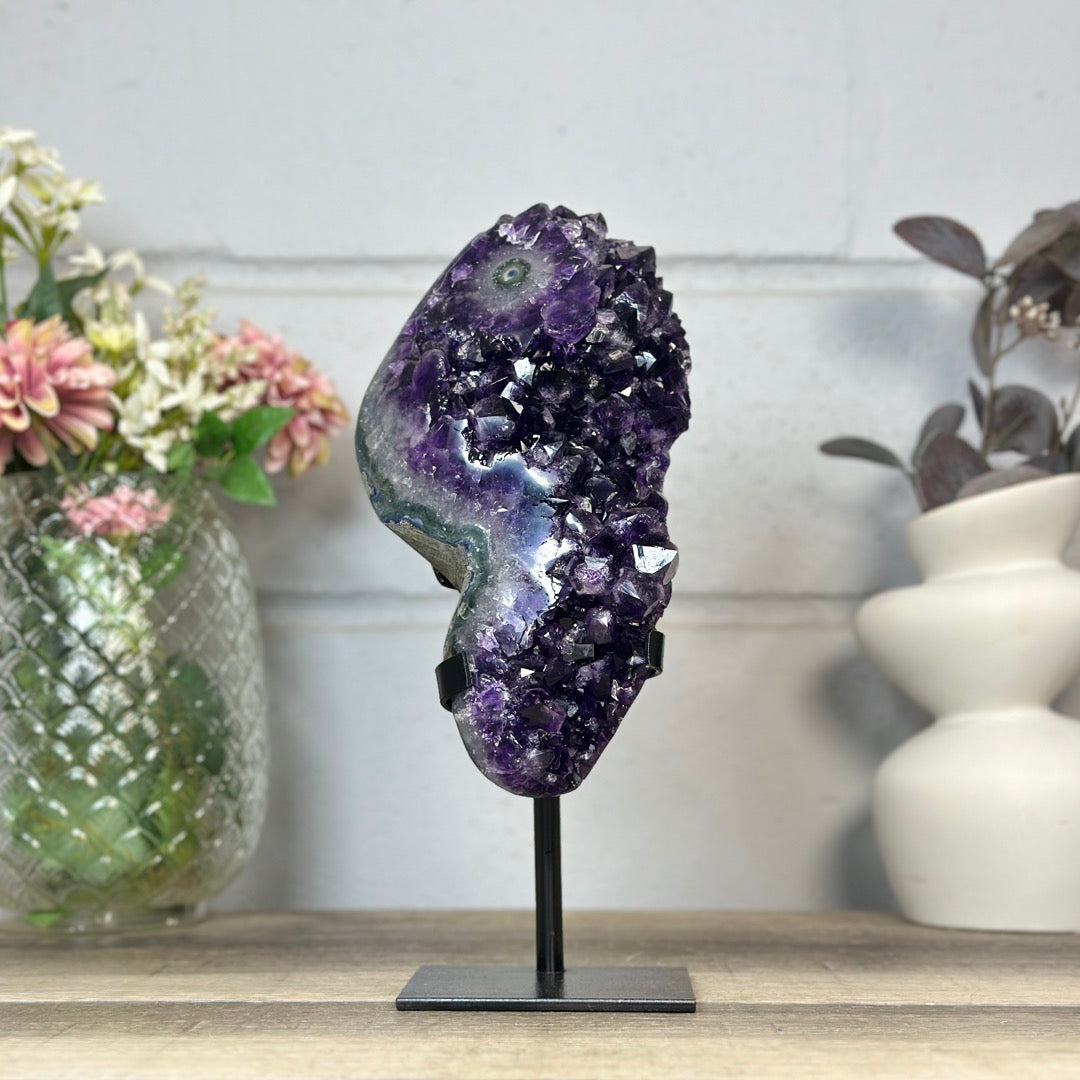 Natural A Grade Amethyst Cluster with Stand - MWS3400