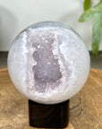 Quartz & Agate Sphere Geode with Druzy Interior - SPH0209