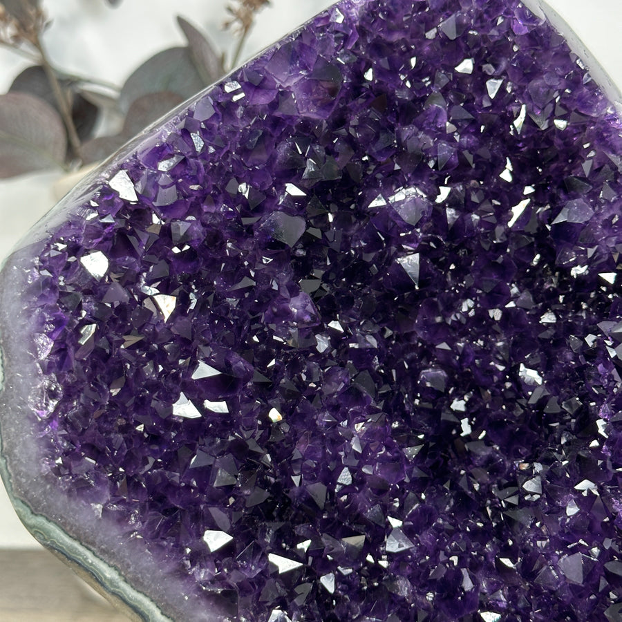 Natural Uruguayan Amethyst Cluster with Green Jasper Shell - MWS3195