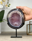Stunning Agate & Amethyst Geode with Metal Stand - MWS2224