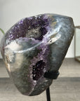 Amethyst Geode with Quartz Shell– Natural Specimen on Stand - MWS2861