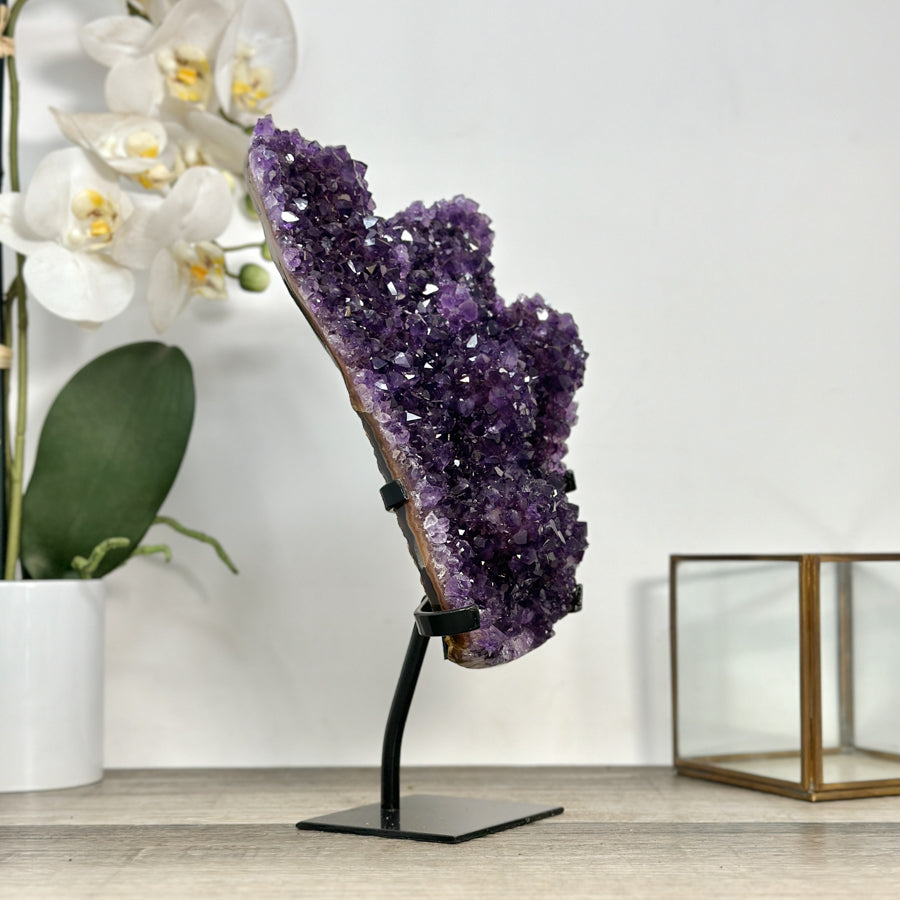 Uruguayan Amethyst Crystal Cluster on Custon made Stand - MWS2895