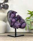 Natural Amethyst & Calcite Formation with Stalactites and Blue Agate Shell - MWS3287