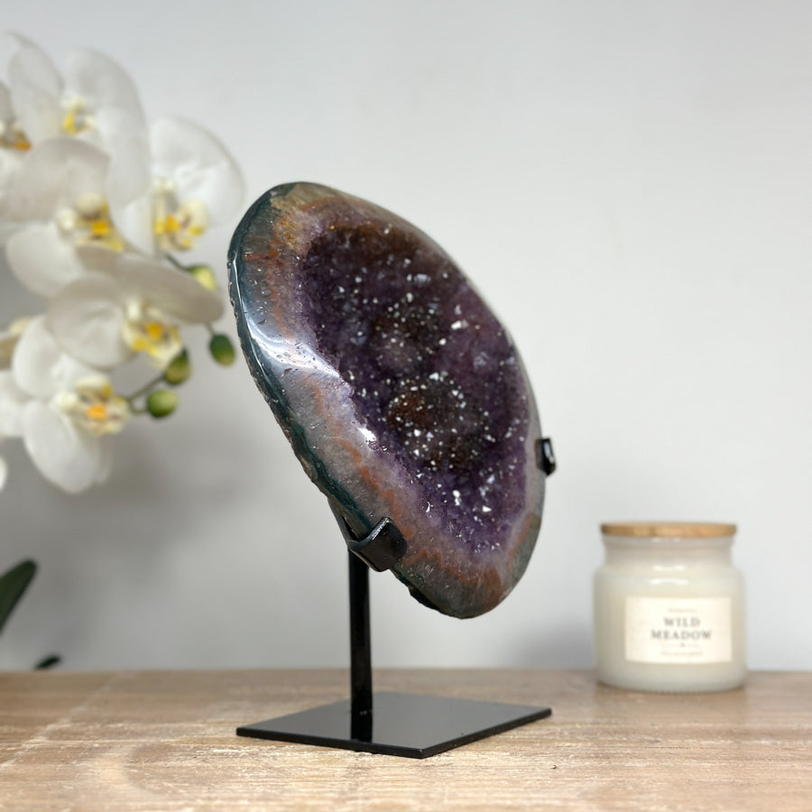 Unique Amethyst Geode with Hematite Formation and Beautiful Shell - MWS1416