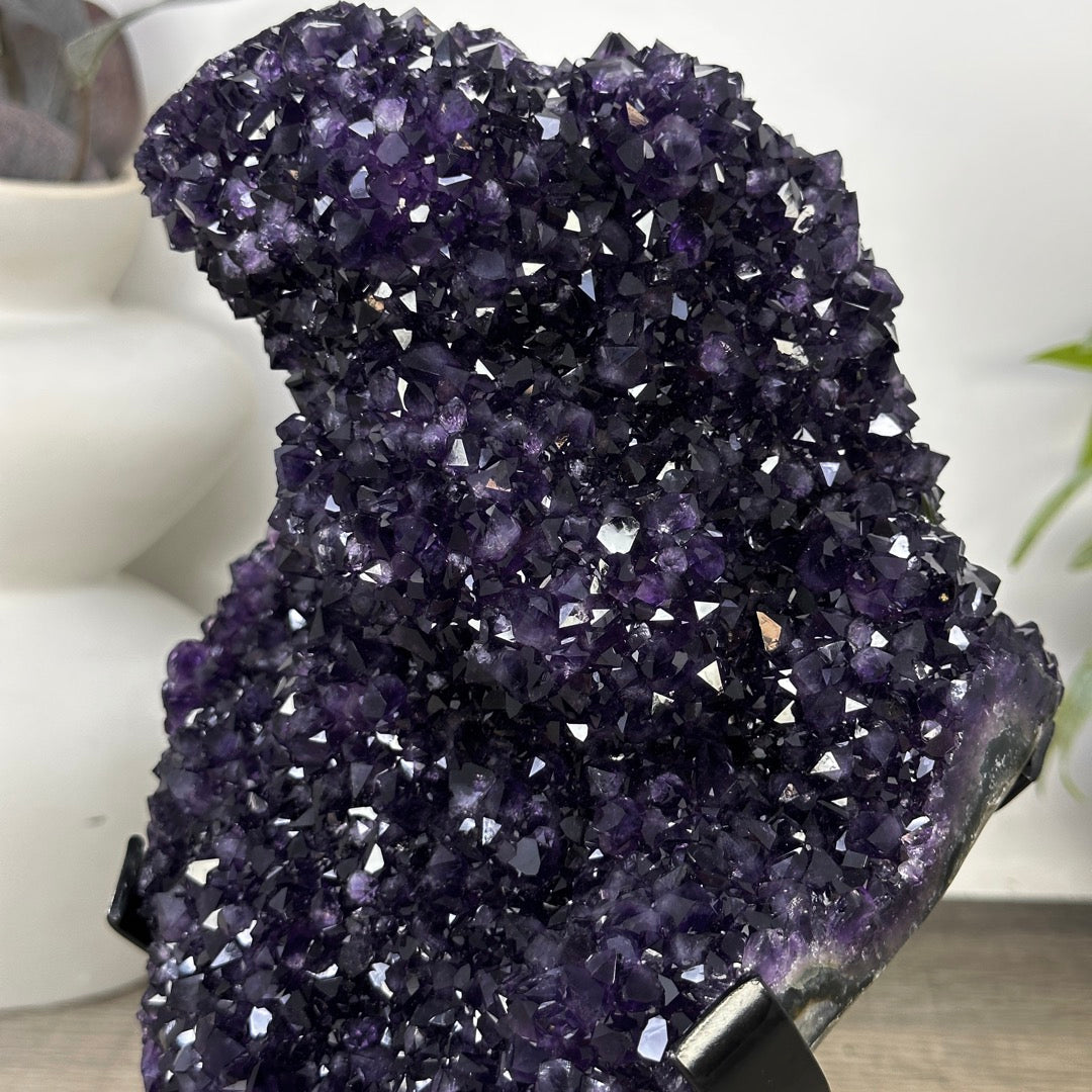 A Grade Natural Amethyst Crystal Specimen on Metal Stand - MWS3390