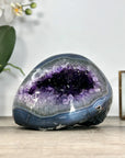 Amethyst & Blue Banded Agate Polished Stone Geode from Uruguay - STGE0022