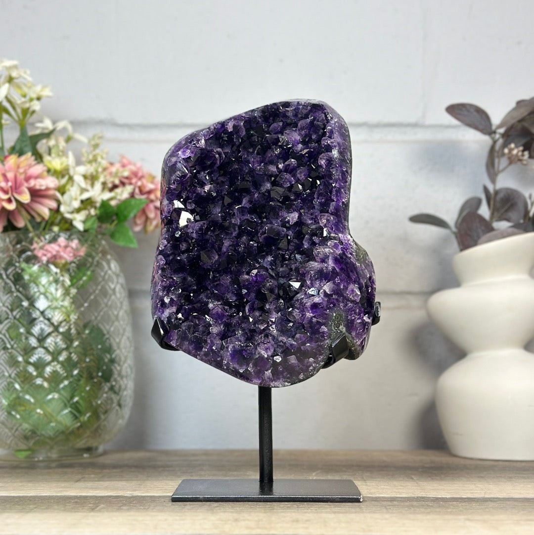 Deep Purple Amethyst Cluster with Large &amp; Shinny Crystals - MWS3401