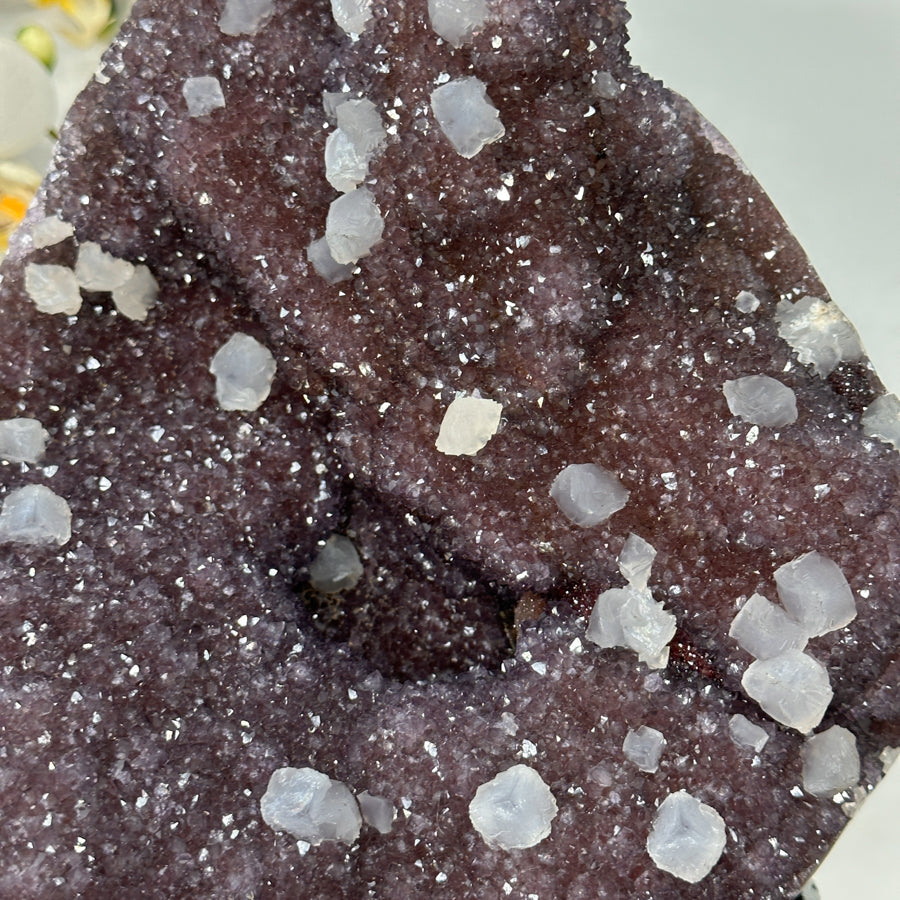 Huge Natural Lavander Amethyst Cluster with Calcite Formations - MWS2749