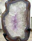 Amethyst Quartz & Banded Agate Geode Slice - MWS2999