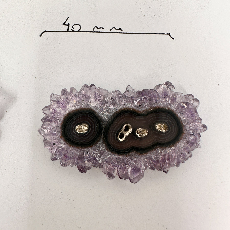 Amethyst &amp; Quartz Stalactite Slices Set - Natural Crystal for Handmade Jewelry - STS0069