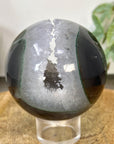 Agate & Quartz Druzy Sphere Geode with Crystal Cavity - SPH0235