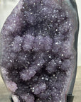 Natural Amethyst & Agate Geode full of Stalactite Formations - Metallic Stand Included - MWS2564