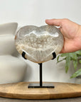 Natural Quartz Stone Heart Carving with Stand - HST0356