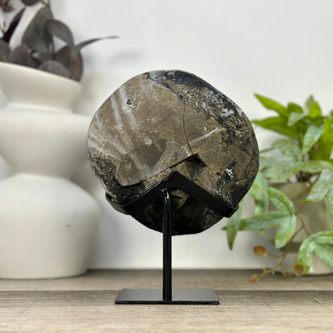 Amethyst Geode on Metal Stand with Unique Shinny Crystals - MWS3312