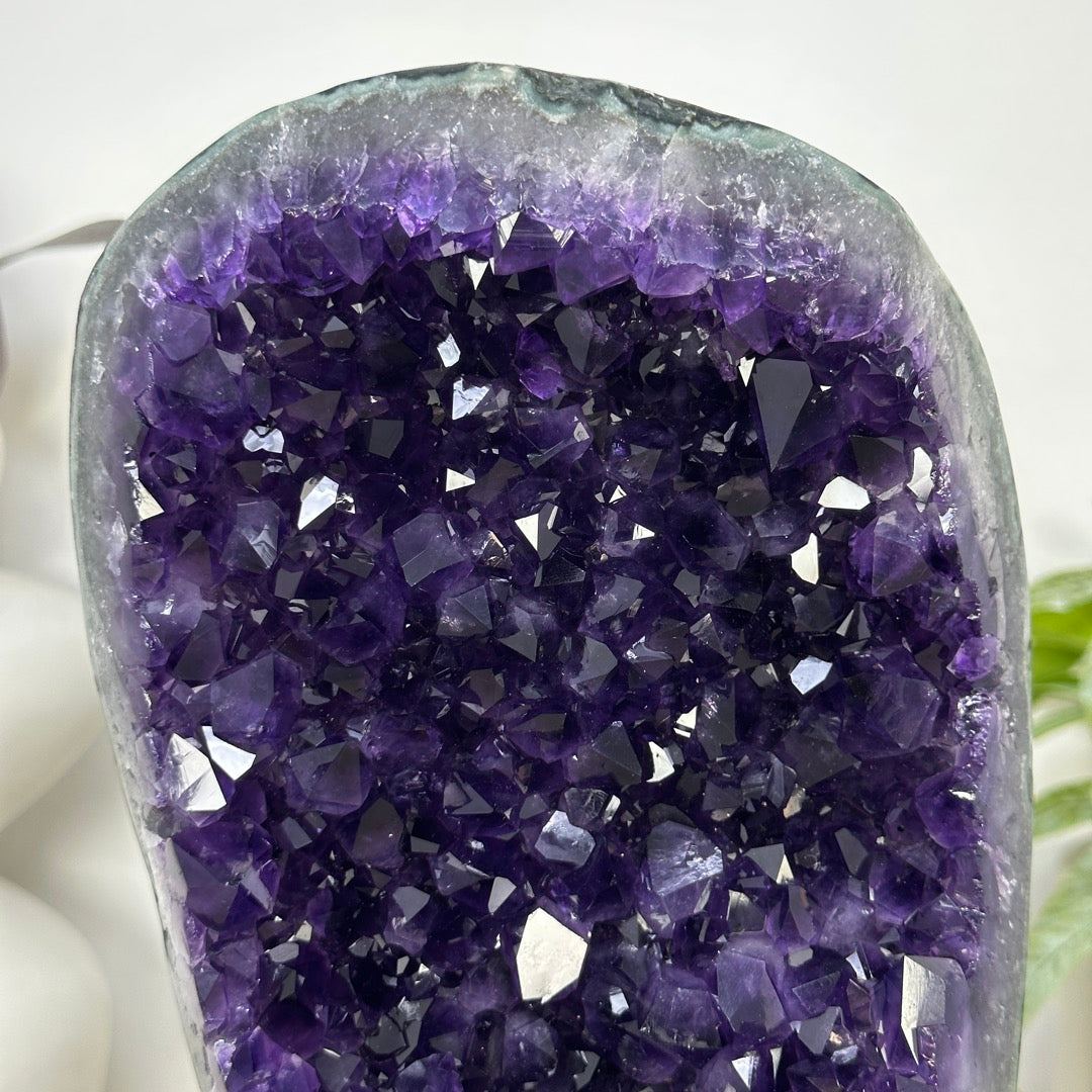 Natural A Grade Amethyst Cluster with Stand - MWS3394