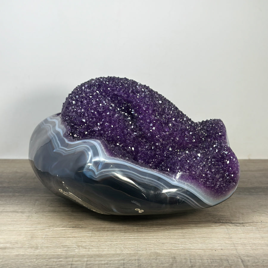 XXL Amethyst &amp; Blue Banded Agate Centerpiece - CBP1171
