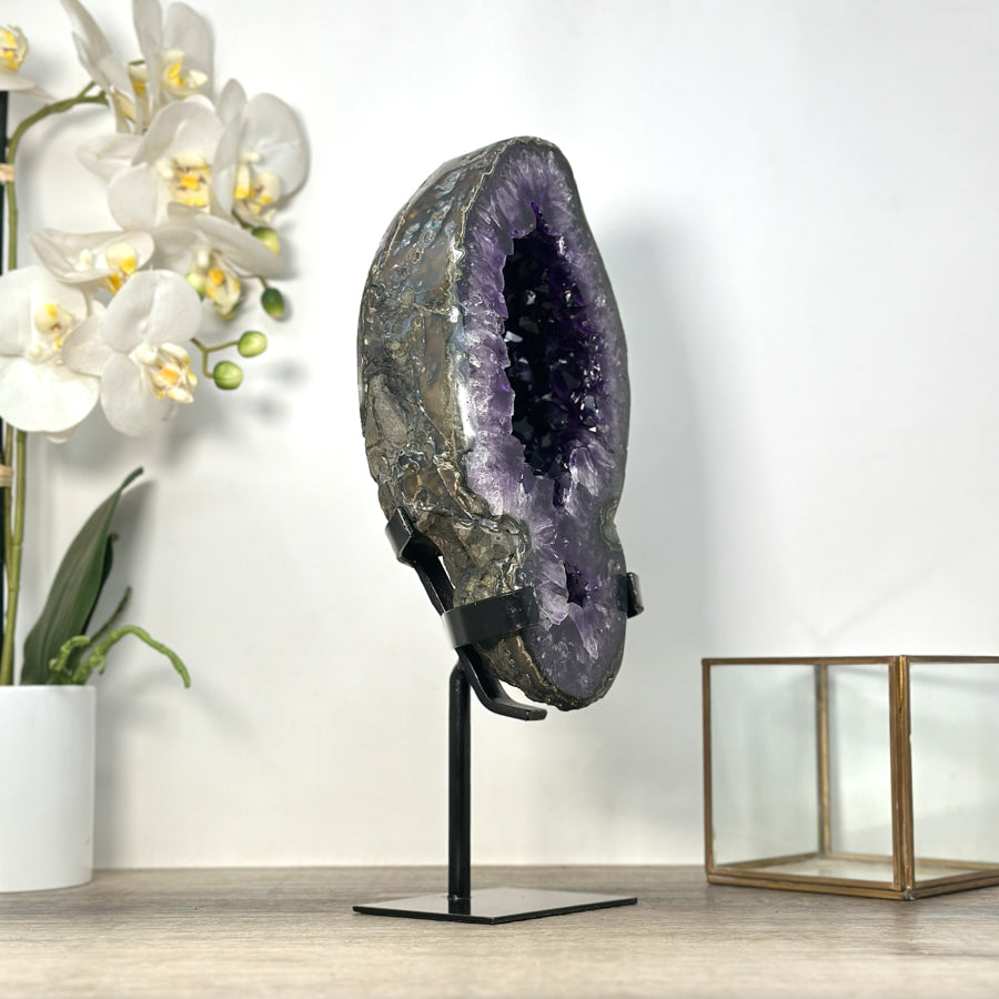 Uruguayan Amethyst Geode Portal - Stand Included - MWS2570