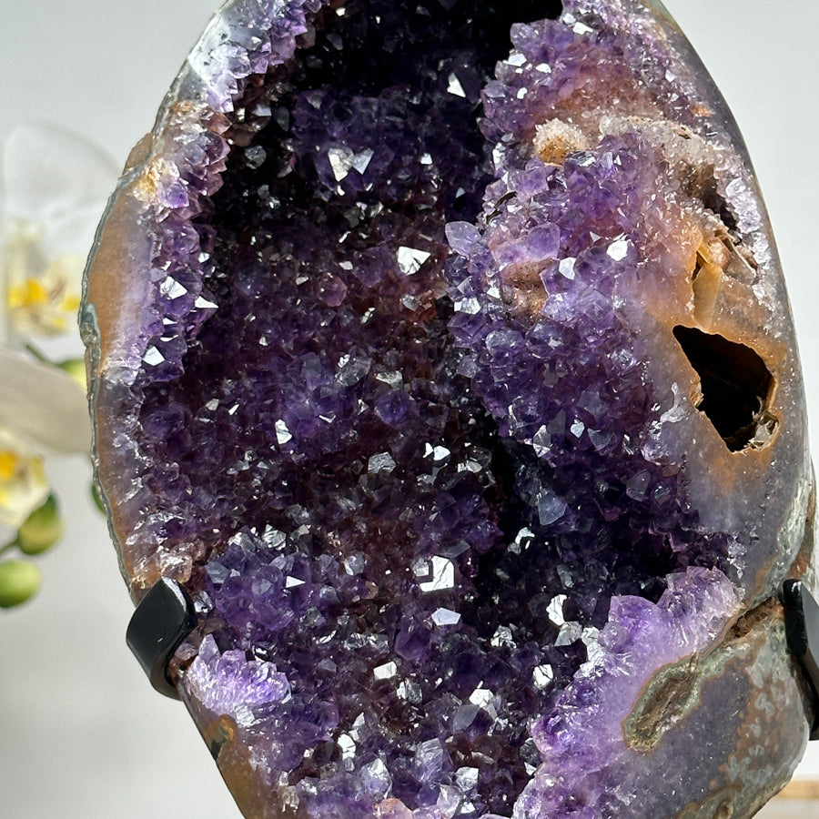 Stunning Natural Amethyst Geode with Pseudocalcite Formation - MWS1418