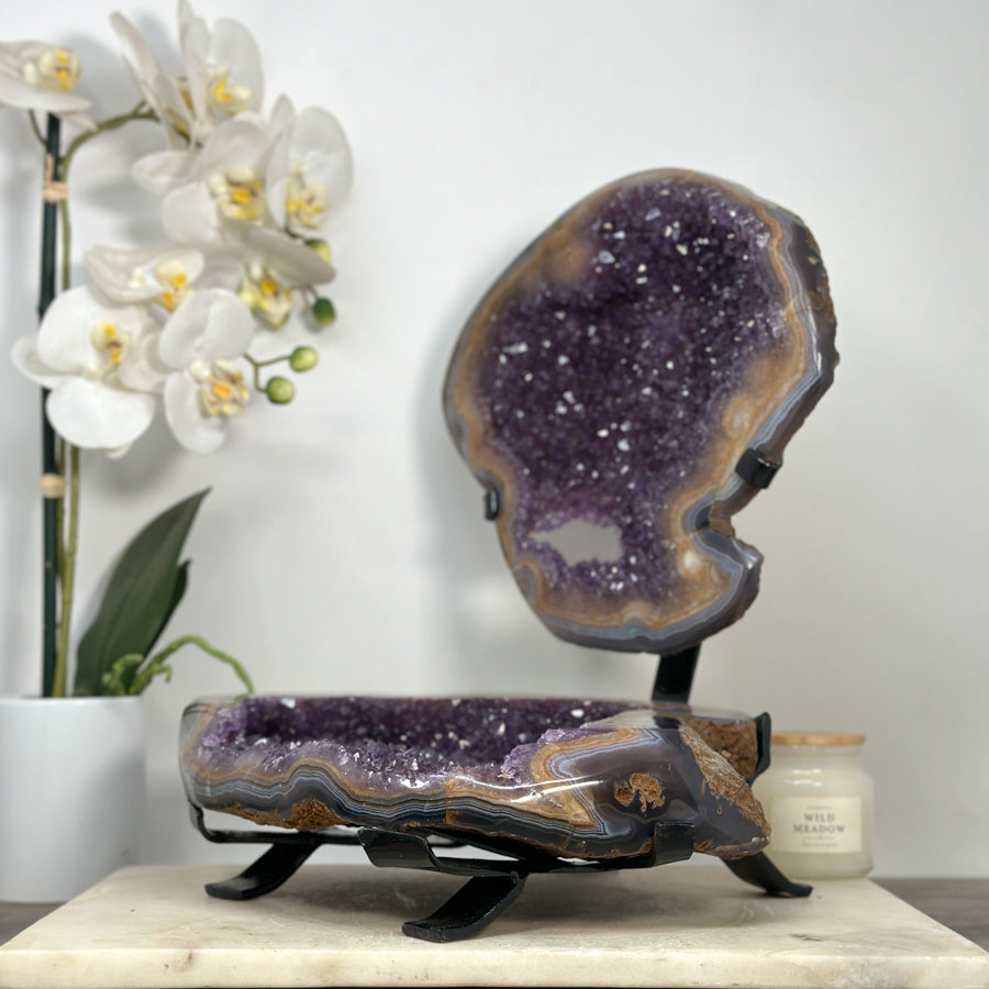 Unique XL Natural Agate &amp; Amethyst Geode - MWS2046