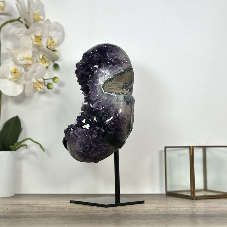 Large Uruguayan Amethyst Stone Cluster on Stand - MWS3033