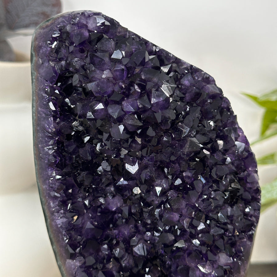 Unique Natural Amethyst Crystal Cluster on Stand - MWS3063