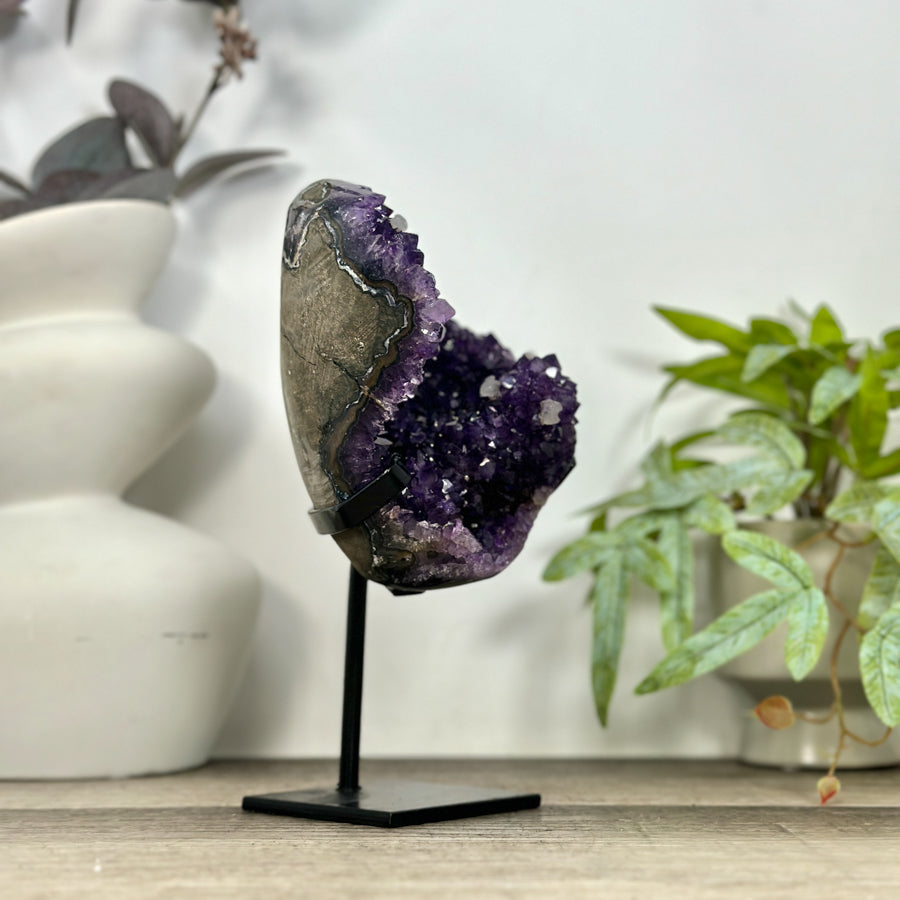 Natural Amethyst Crystal Cluster on Stand - MWS3210