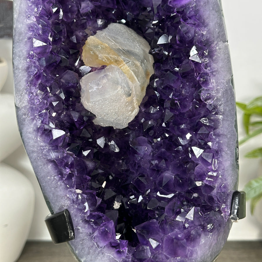 Uruguayan Amethyst Geode with Unique Calcite Crystal Formation - MWS3090