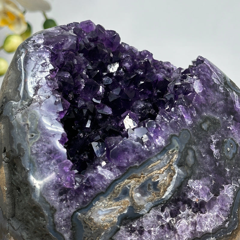 Deep Purple Natural Amethyst Cathedral Geode - CBP1087