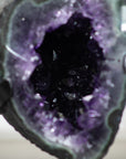 Dual Amethyst Geode with Elegant Jasper Shell - Natural Gemstone for Home or Office Decor - MWS0292