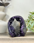 Collection Grade Natural Amethyst Geode with Calcite Point - CBP1411