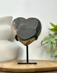 Green Quartz Druzy & Jasper Stone Heart - HST0355