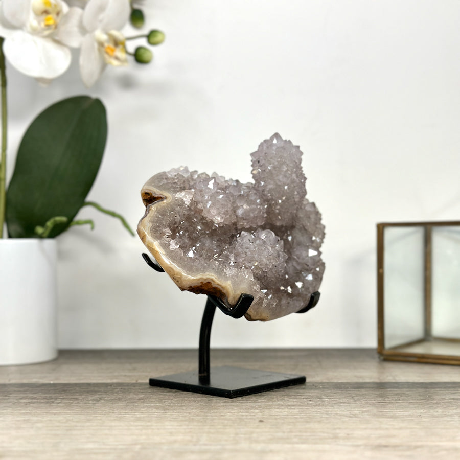 Quartz Cluster on Stand with Stalactite Formations – Unique Natural Display Piece - MWS2887