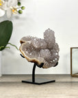 Quartz Cluster on Stand with Stalactite Formations – Unique Natural Display Piece - MWS2887