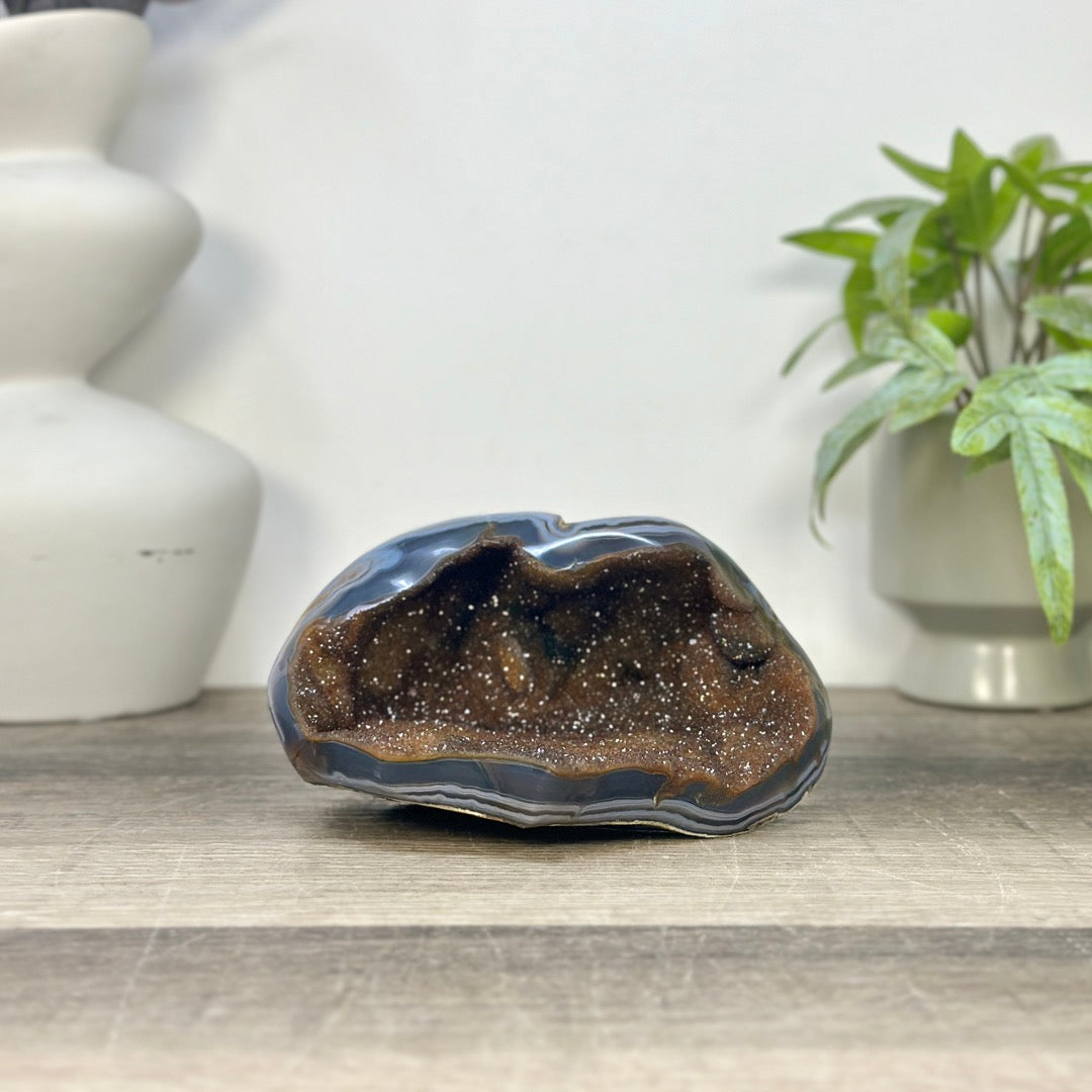 Rainbow Quartz Druzy &amp; Agate Geode - STGE0103