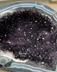 Natural Amethyst Druzy & Blue Banded Agate Stone Geode - STGE0018