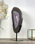 Large Amethyst and Agate Slice Portal with Stand for Home Decor Display - MWS2667