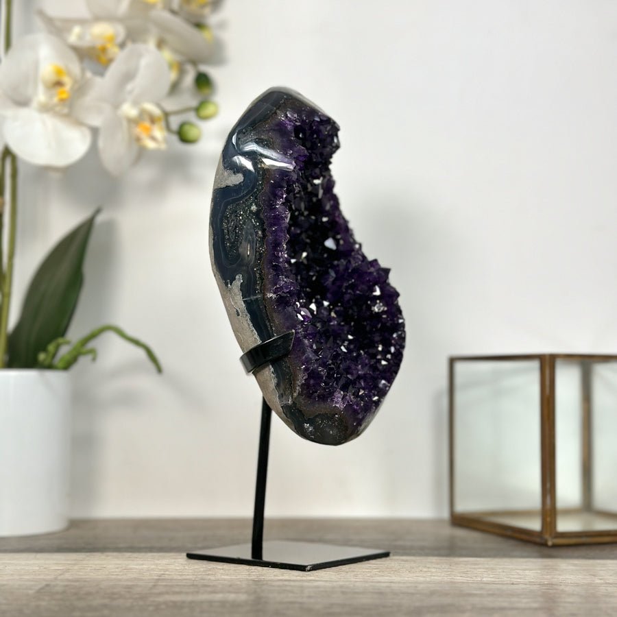 Uruguayan A+ Grade Amethyst Crystal Cluster on Stand - MWS2627