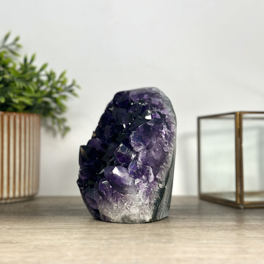 A+ Grade Natural Amethyst Cathedral, Deep Purple Crystals - CBP1172