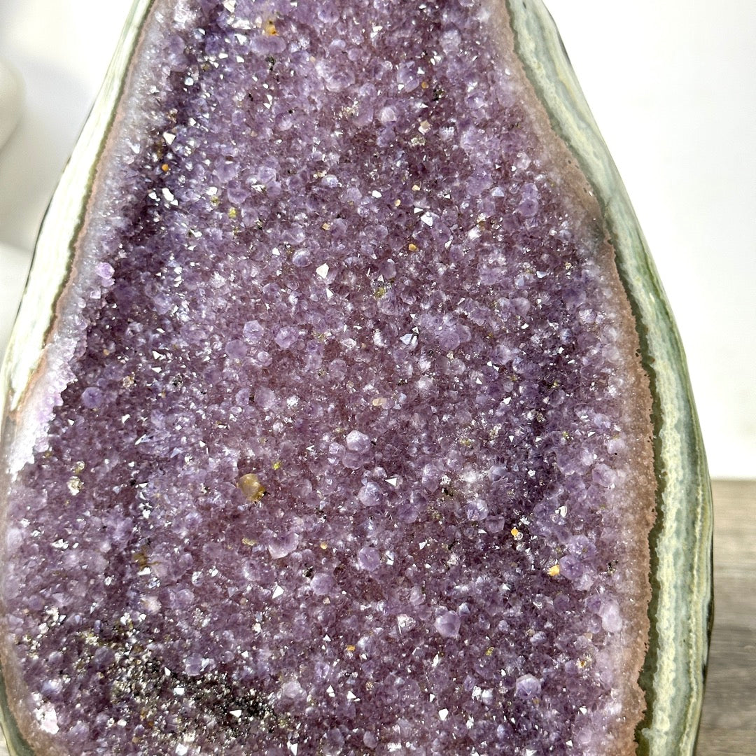 Huge Natural Amethyst Cathedral with Unique Green Jasper Shell - CBP1430