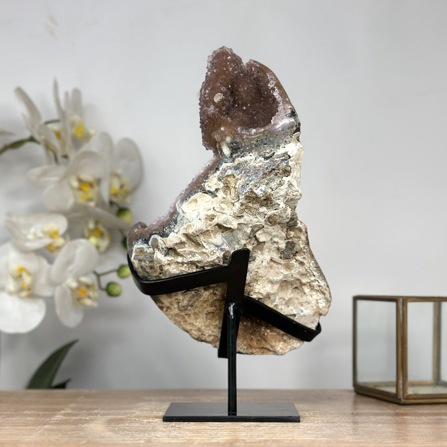 Rare Natural Quartz &amp; Agate Geode - MWS0455