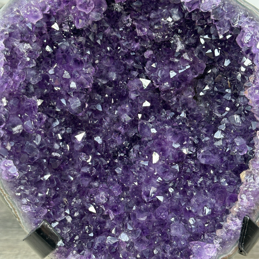 Natural Large Amethyst Geode with Black Metal Display - MWS2187