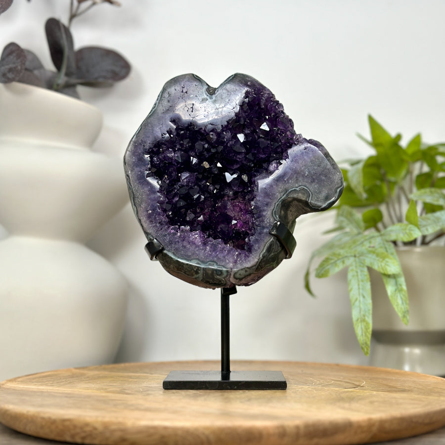Natural Uruguayan Amethyst Geode on Stand - MWS3050
