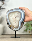 Stunning Natural Agate & Quartz Slice on Stand - MWS3245