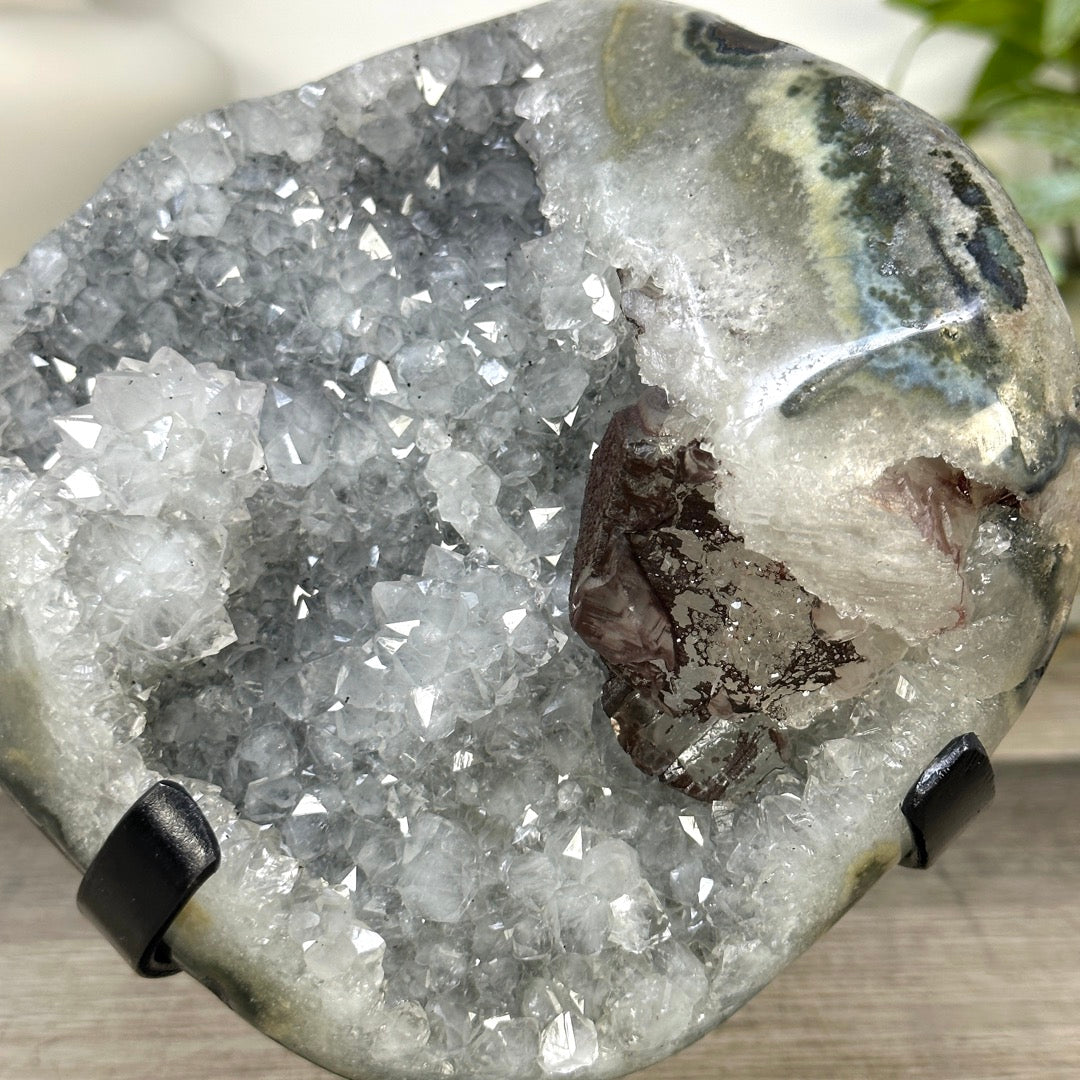 Natural Quartz Geode with Calcite Formation - MWS3286