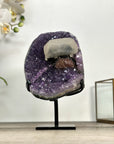 Amethyst Geode with Calcite Formation on Stand – Natural Crystal Specimen - MWS2875
