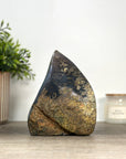 Blue agate & Quartz Stone Flame Carving - FST0164