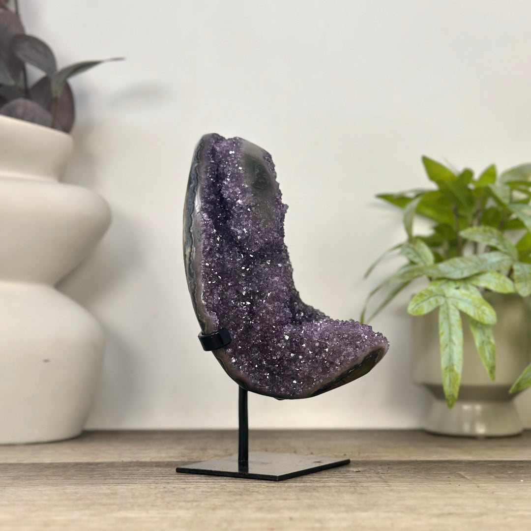 Natural Amethyst Stone Specimen on Stand - MWS3350